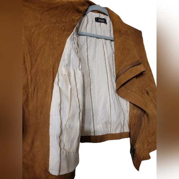 Spero RARE Vintage Suede Leather Vest Size 44 Medium Tan - Picture 7 of 9